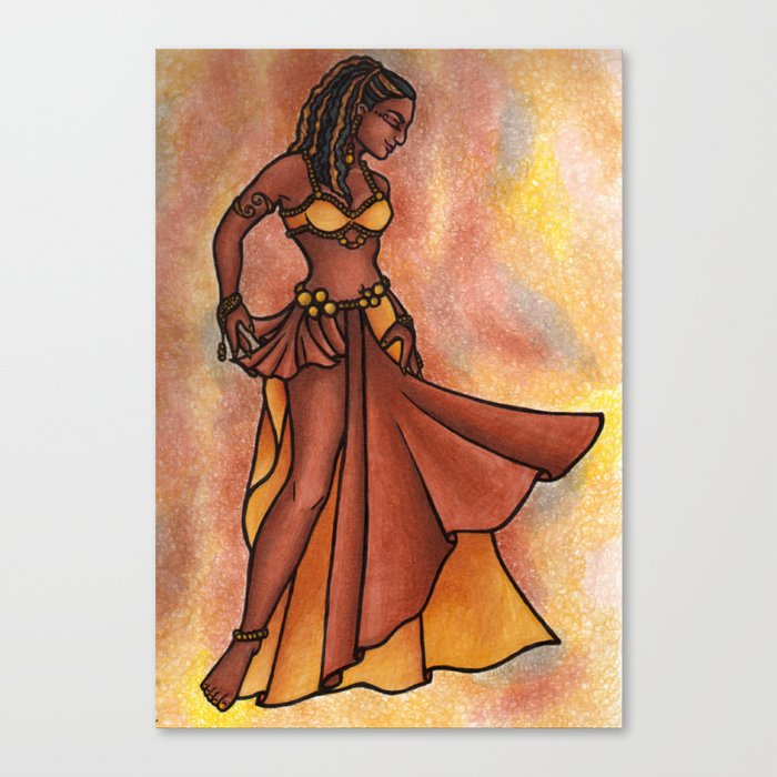 Black Belly Dancer Canvas Print By Ellesplanet Society6