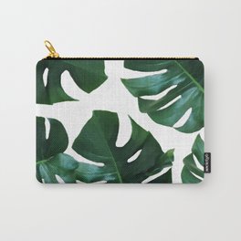 Monstera exotica Carry-All Pouch | Digital, Leaves, Green, Nature, Botanical, Collage, Foliage, Leaf, Monstera, Tropical 