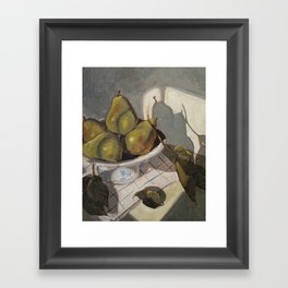 pears in a pedestal Framed Art Print