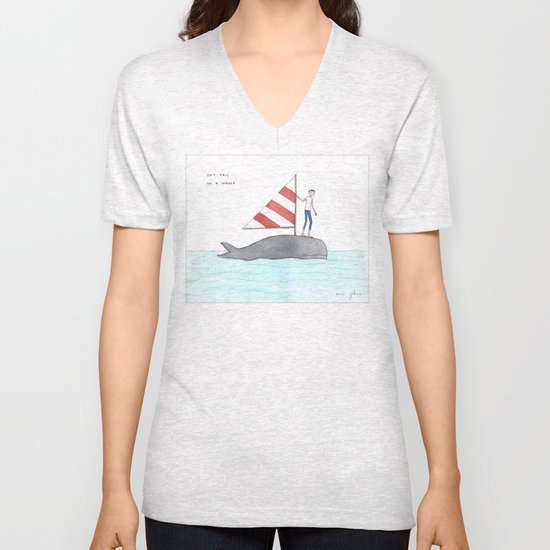 set sail on a whale Unisex V-Neck
