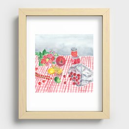 Still life in red and grey Recessed Framed Print