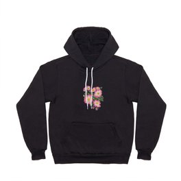 Wild roses pink - white background Hoody