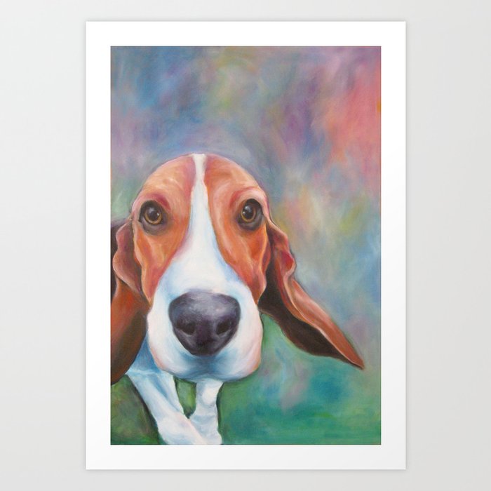 Curious beagle Art Print