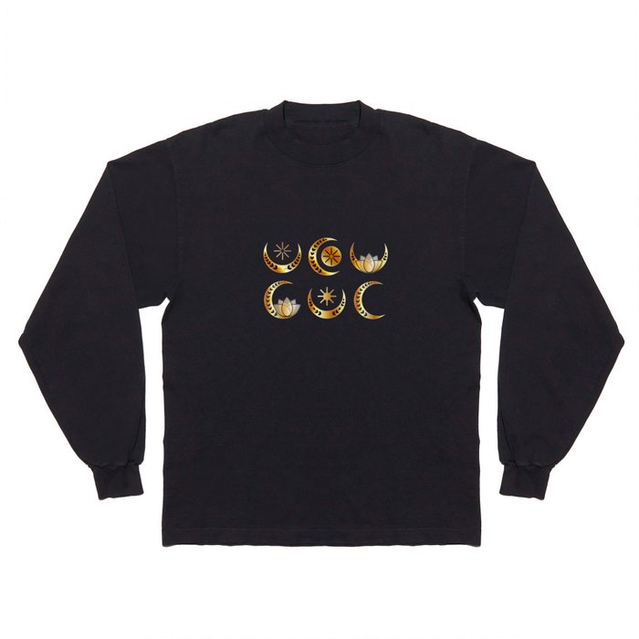 Decorative Crescent moons gold  Long Sleeve T Shirt