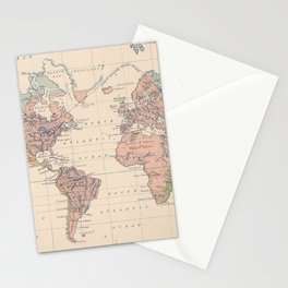 Vintage River Systems World Map (1852) Stationery Card