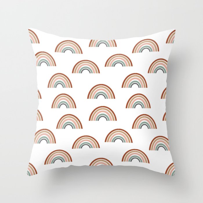 Rainbow pattern muted colorful perfect kids room decor Throw