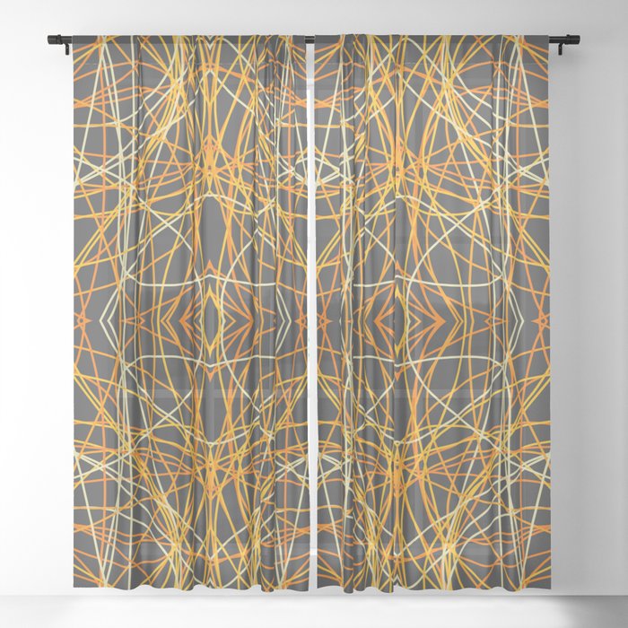 Epimeliad - Colorful Decorative Abstract Art Pattern Sheer Curtain