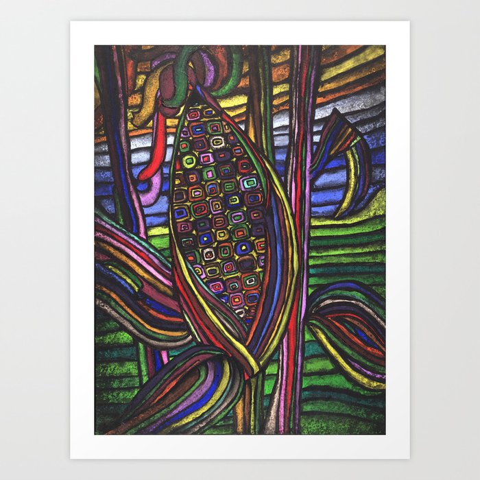 Colorful Corn Art Print