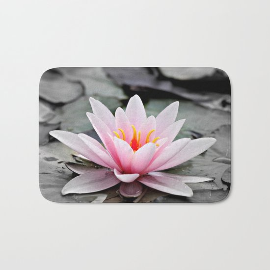 Pink Lotus Flower Waterlily Bath Mat