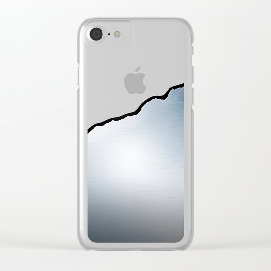 Wooden Brushed Metal Clear iPhone Case