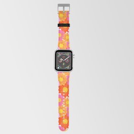 Cheerful Summer Daisy Flowers Red, Pink Orange Apple Watch Band