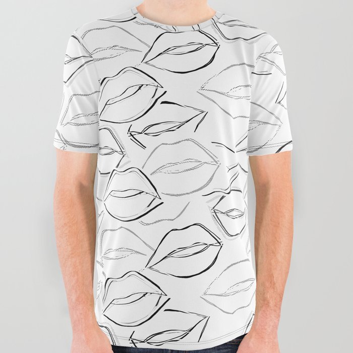 Mono Lips All Over Graphic Tee