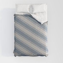 [ Thumbnail: Light Slate Gray & Grey Colored Lines Pattern Comforter ]