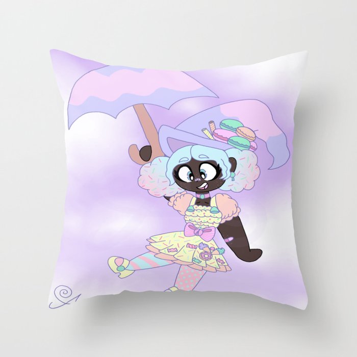 Macaron the Candy Witch Throw Pillow