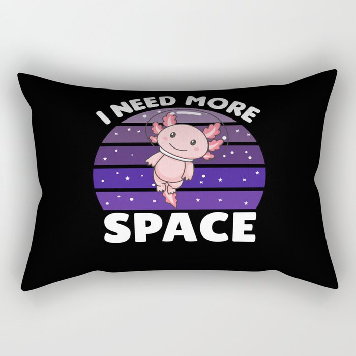 Axolotl I Need More Space Astronaut Rectangular Pillow