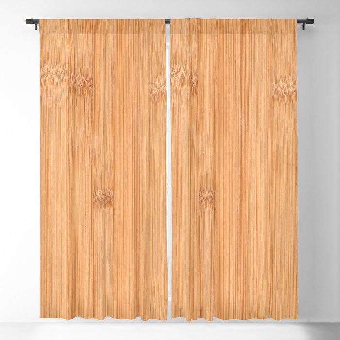 Cool elegant light brown bamboo wood print Blackout Curtain