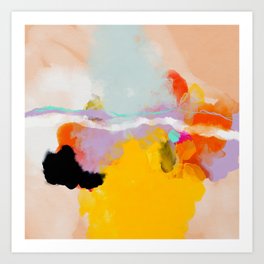 yellow blush abstract Art Print