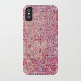 N45 - Pink Vintage Traditional Moroccan Boho & Farmhouse Style Artwork. iPhone Case