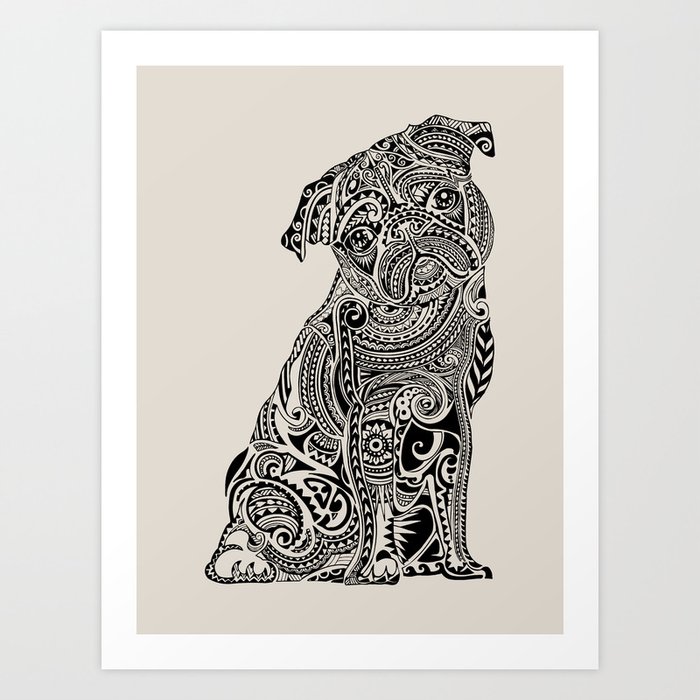 Polynesian Pug Art Print