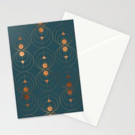 Copper Art Deco on Emerald Stationery Card