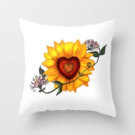 Sunflower Love Throw Pillow