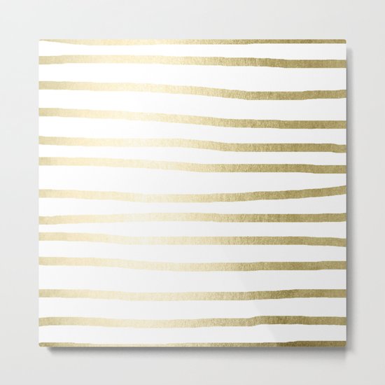 Simply Drawn Stripes Gilded Palace Gold Metal Print