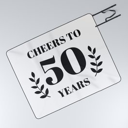 Cheers to 50 Years. 50th Birthday Party Ideas. 50th Anniversary Picnic Blanket