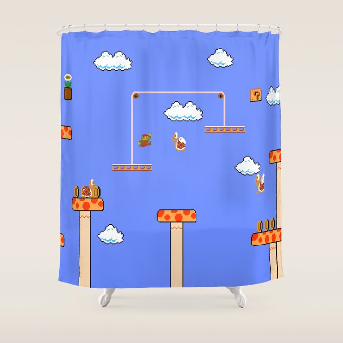 Mario Sky Shower Curtain By Idaspark Society6 Mario Sky Shower Curtain