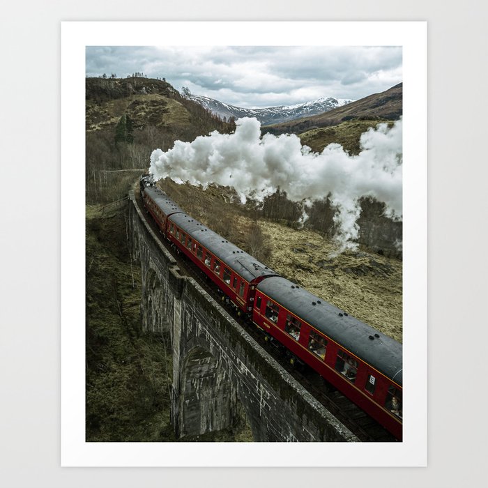 A Magical Train Journey Through The Scottish Highlands Art Print