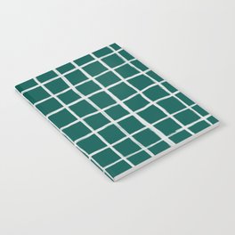 Hygge Green Modern Plaid Checker Notebook