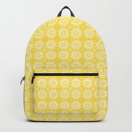 Vintage Cheerful Yellow and White Mid-Century Modern Swirl Pattern Backpack