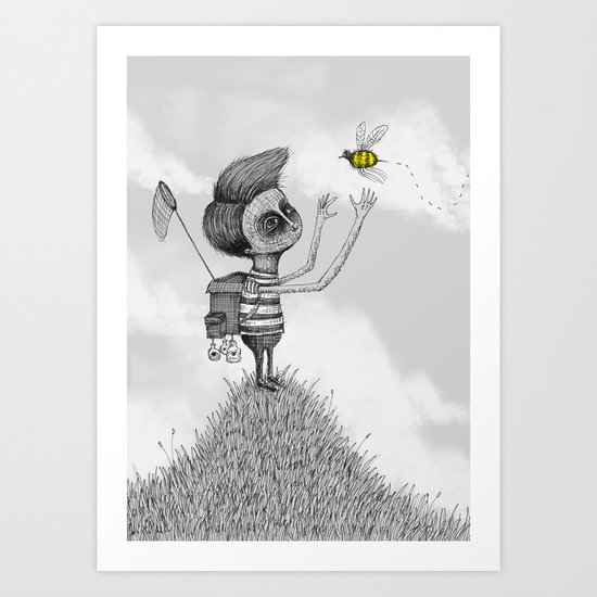 'The Bug Collector' (Colour Option) Art Print