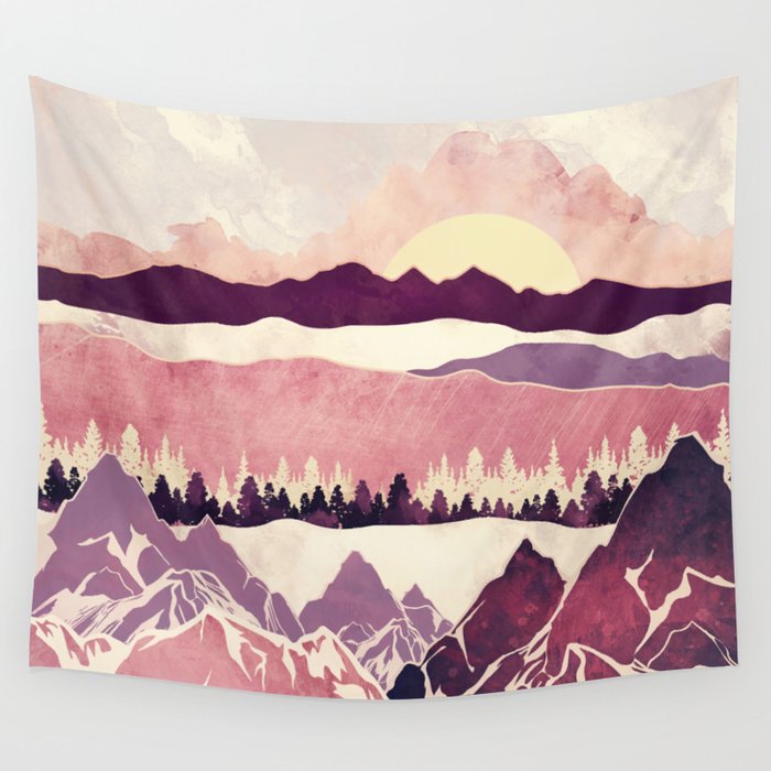 Burgundy Hills Wall Tapestry