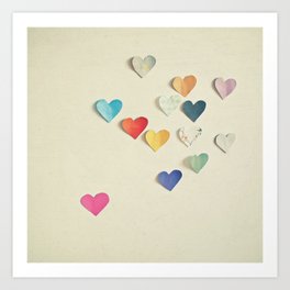 Paper Hearts Art Print