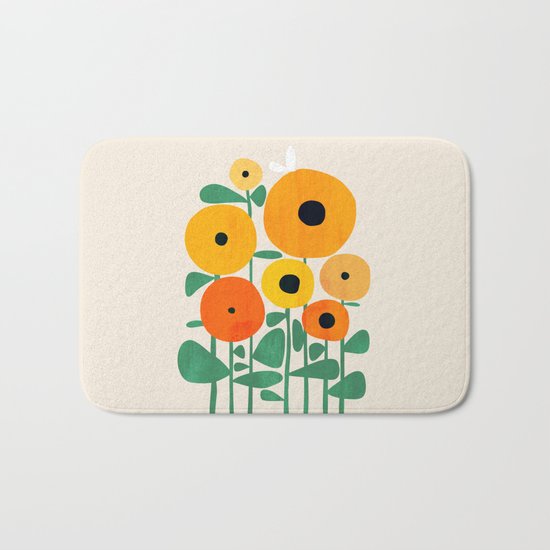 Sunflower and Bee Bath Mat