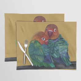 Two Lovebirds - Yellow Placemat