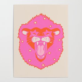 Neon Lion Poster