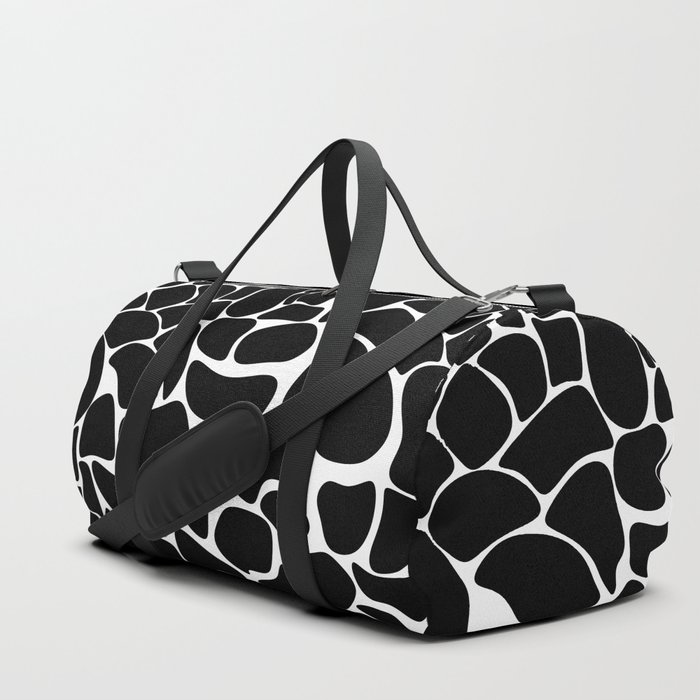 Abstract Pattern Black and White Duffle Bag