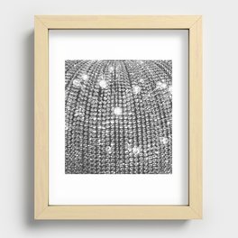 Brilliant Silver Crystals and Lights Recessed Framed Print