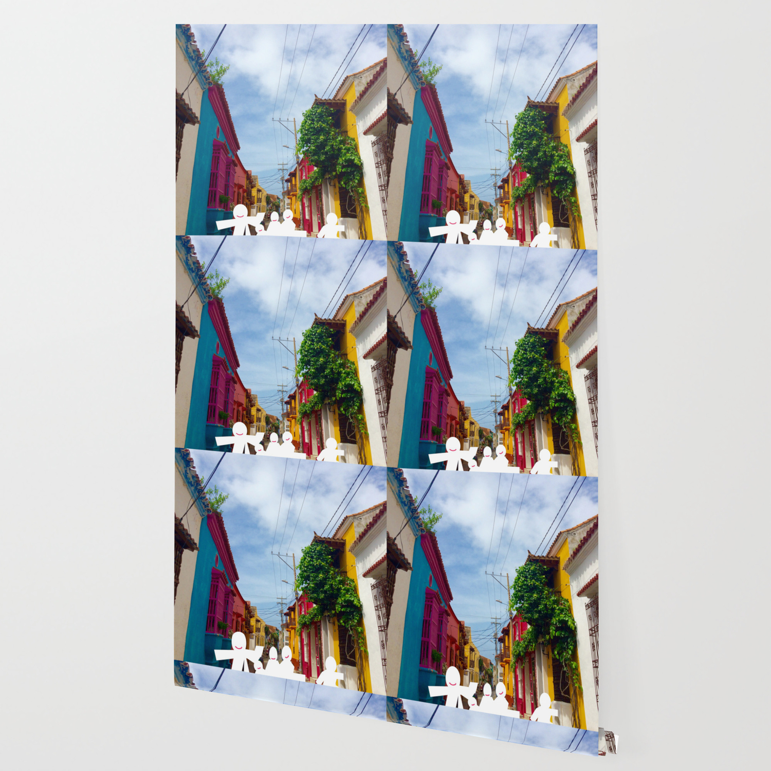 C For Cartagena Fun Cut Out Cartagena Street Print Wallpaper By