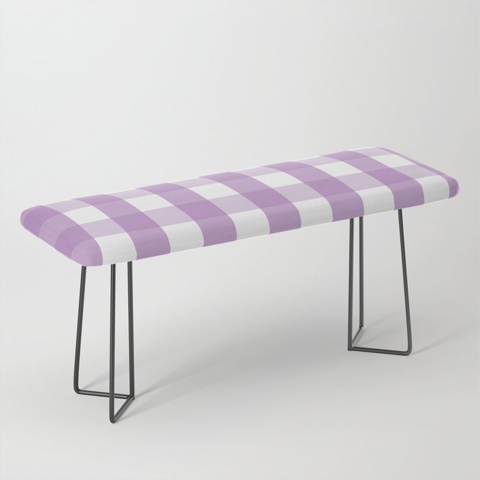 Gingham Plaid Pattern (lavender/white) Bench