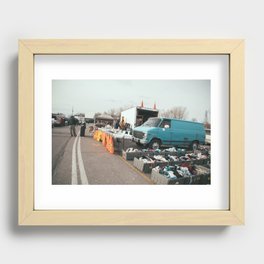 Blue Van flea market Recessed Framed Print