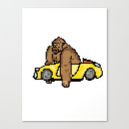 gorilla in a car Canvas Print