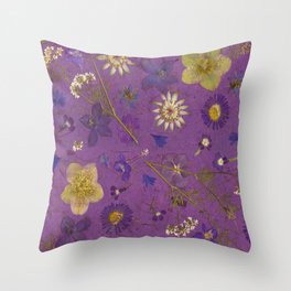 Purple dark floral Throw Pillow
