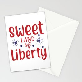 sweet land of liberty , 4th f july, american patriot Stationery Card