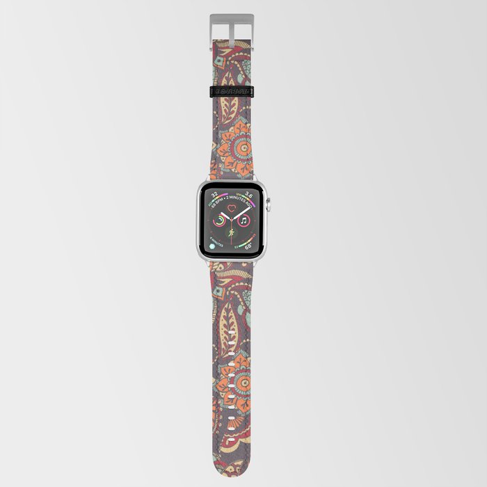 Beautiful Oriental Pattern with Boteh and Mehndi Elements Apple Watch Band