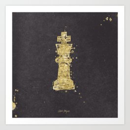 King of Gold - Chess Painting Art Print