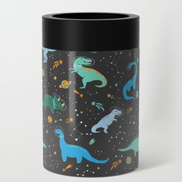 Dinosaurs in Space in Blue Can Cooler