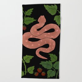 Snake Charm in Charcoal Rose Beach Towel