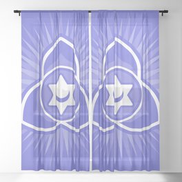 Thymus Chakra Symbol Sheer Curtain